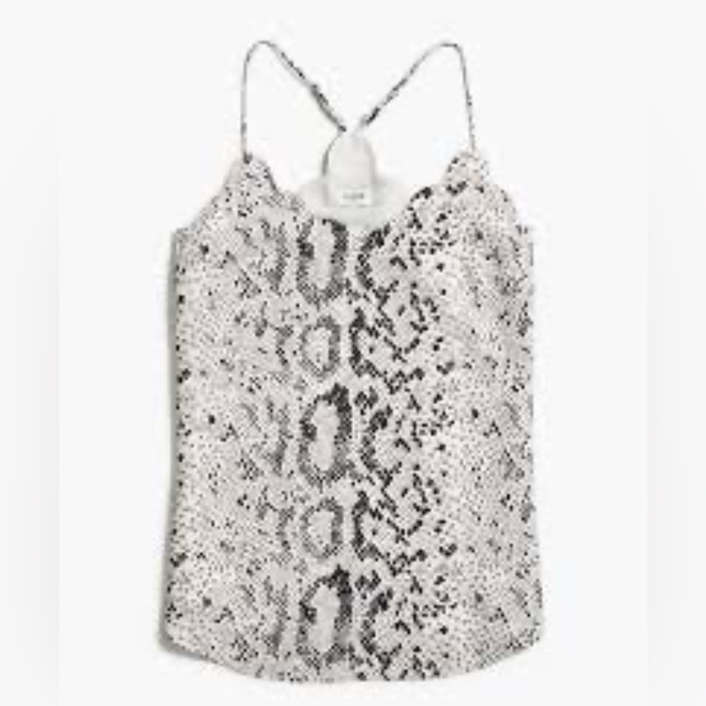 J. Crew Snakeskin Scalloped Cami Top. Nwt